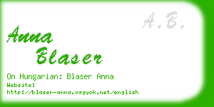 anna blaser business card